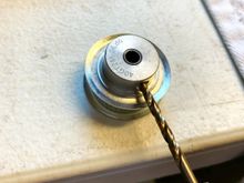 Then I used a 3.2mm drill bit create holes in the spacers, while trying not to hit any threads for the set screws.