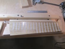 The balsa sheeting used to skin the elevators as well as the horizontal stabilizer is 1/16".  This required me to re-set the depth of cut a bit shallower.  