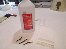 First step is to get all of your hinges cleaned.  I like to cut up a single sheet of paper towel into a small stack as shown.  I'll use Isopropyl Alcohol to wipe the hinges.