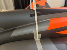 Perfect.
I was able to find a flat clothing rope and squeeze it lightly between wings and fuselage
to do the rope test, double confirmed cg now.
Good balance at 235mm with some fuel
​​​​​​​
