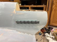 exhaust stacks mounted. These are functional, they are patent so cool air coming thru right air scoop  can flow over speed controller and exit thru exhaust