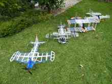 2 flights each, on tiny 2S/240-300 packs. 3-5min.  each session.