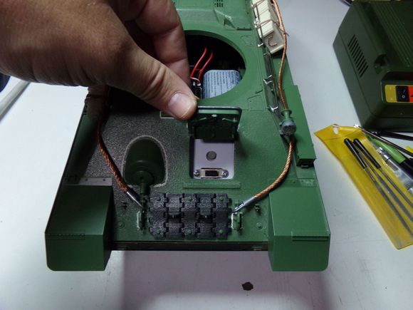 Power and volume mounted under the driver's hatch.