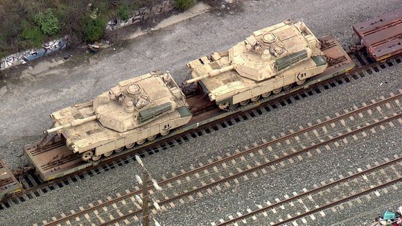 Interesting Abrams paint markings.