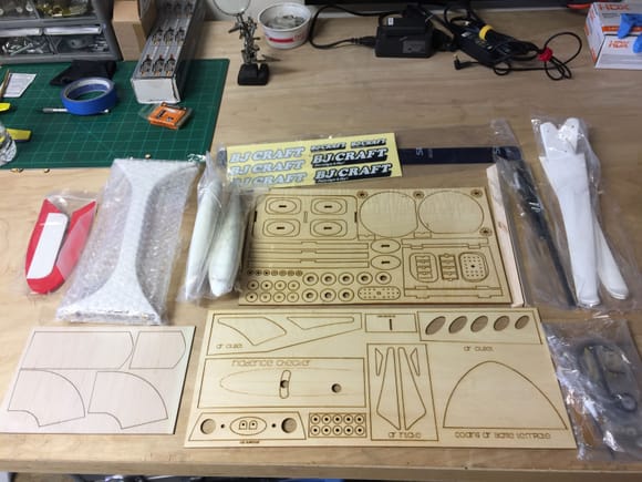Here’s a look at the laser cut parts and misc hardware. 