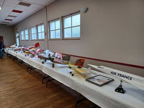 Barons at an exhibition at a local community centre alongside a Concorde, 05/03/2022