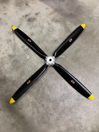 Balanced and ready to run. It just took a little flat black paint on two blades to balance perfectly. These propellers are simply gorgeous. 