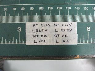 ID labels for servo leads at receiver -