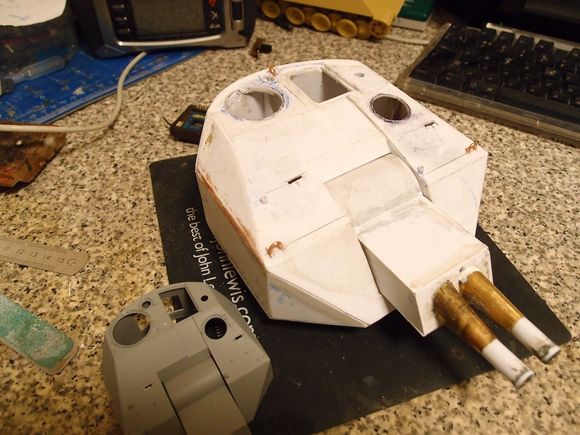 Styrene roof parts fitted and started detailHatches fitted .