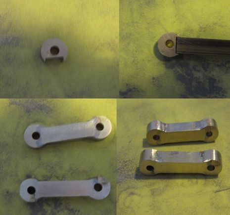 Making the swing arms from brass rod and bar.