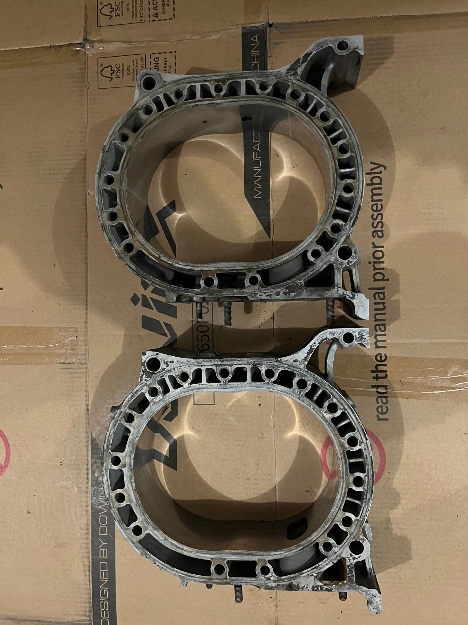 Engine - Internals - Front and Rear Rotor Housing 13B Turbo - Used - 1987 to 1991 Mazda RX-7 - Providence, RI 02910, United States