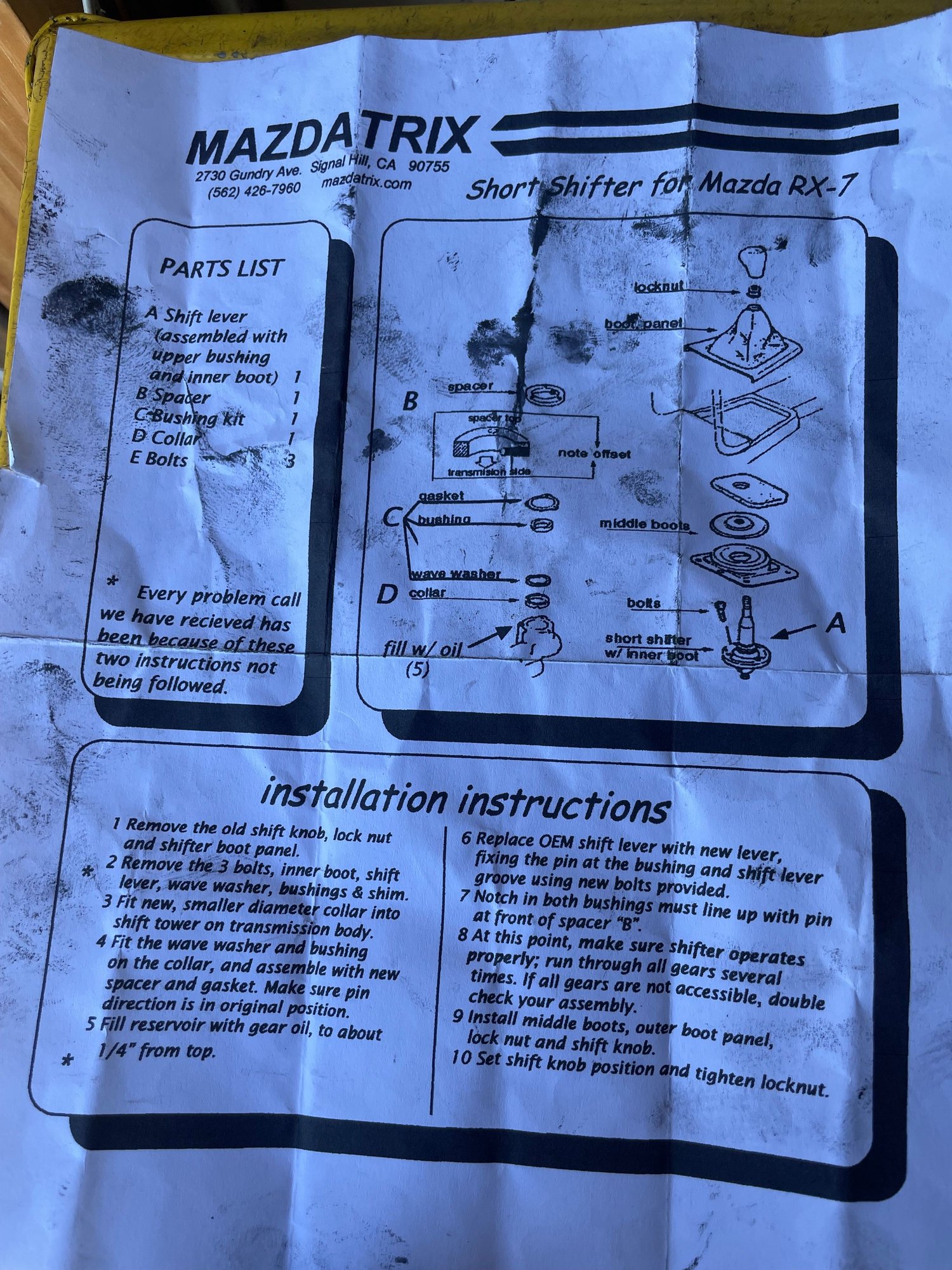 Drivetrain - Mazdatrix Short Throw Shifter. RX7 81 through 83. - Used - -1 to 2026  All Models - Mill Valley, CA 94941, United States