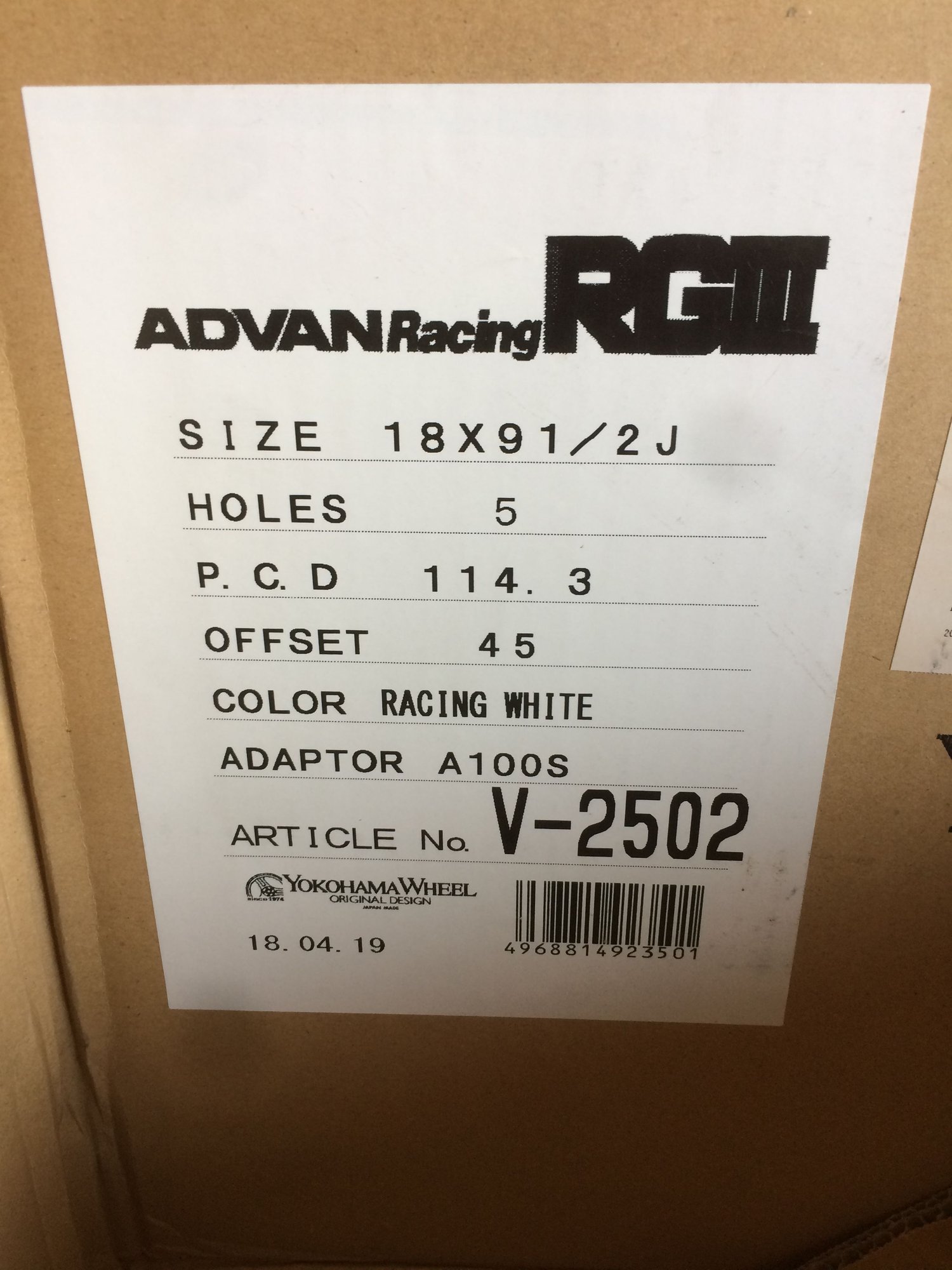 Wheels and Tires/Axles - ADVAN Racing RGIII 18x9.5 +45 (BNIB) - New - Foster City, CA 94404, United States