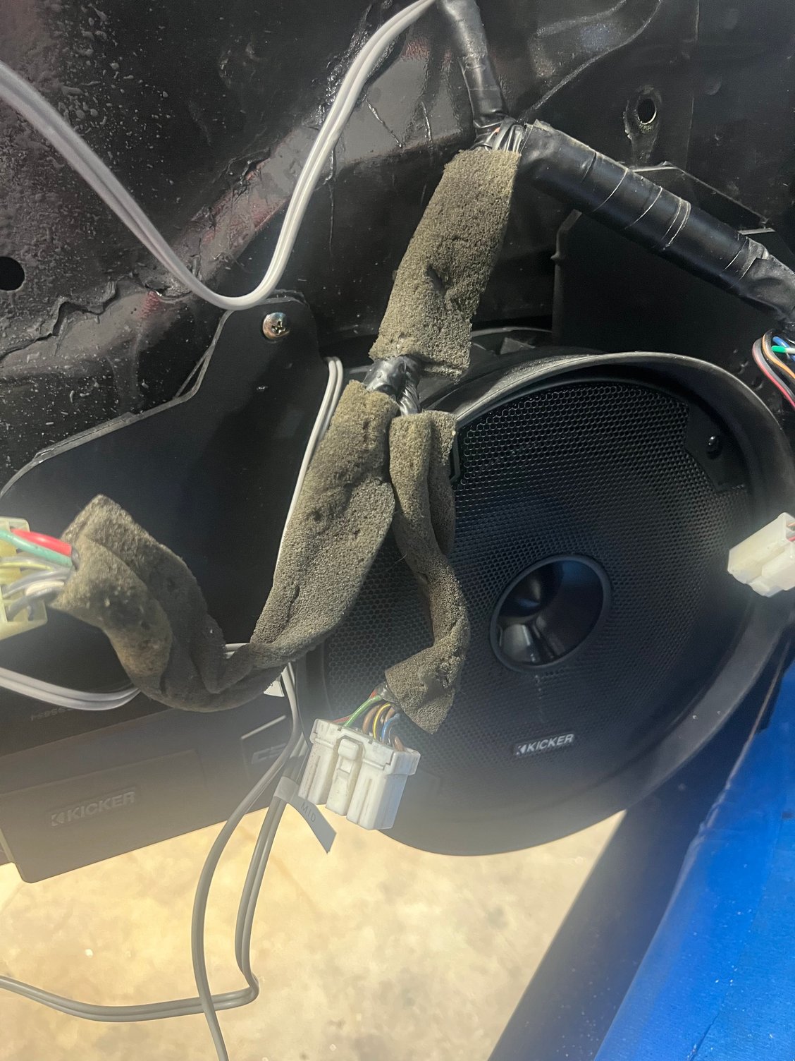 Speakers, eBay mounts, and rubber baffles that go into the door and around the speaker