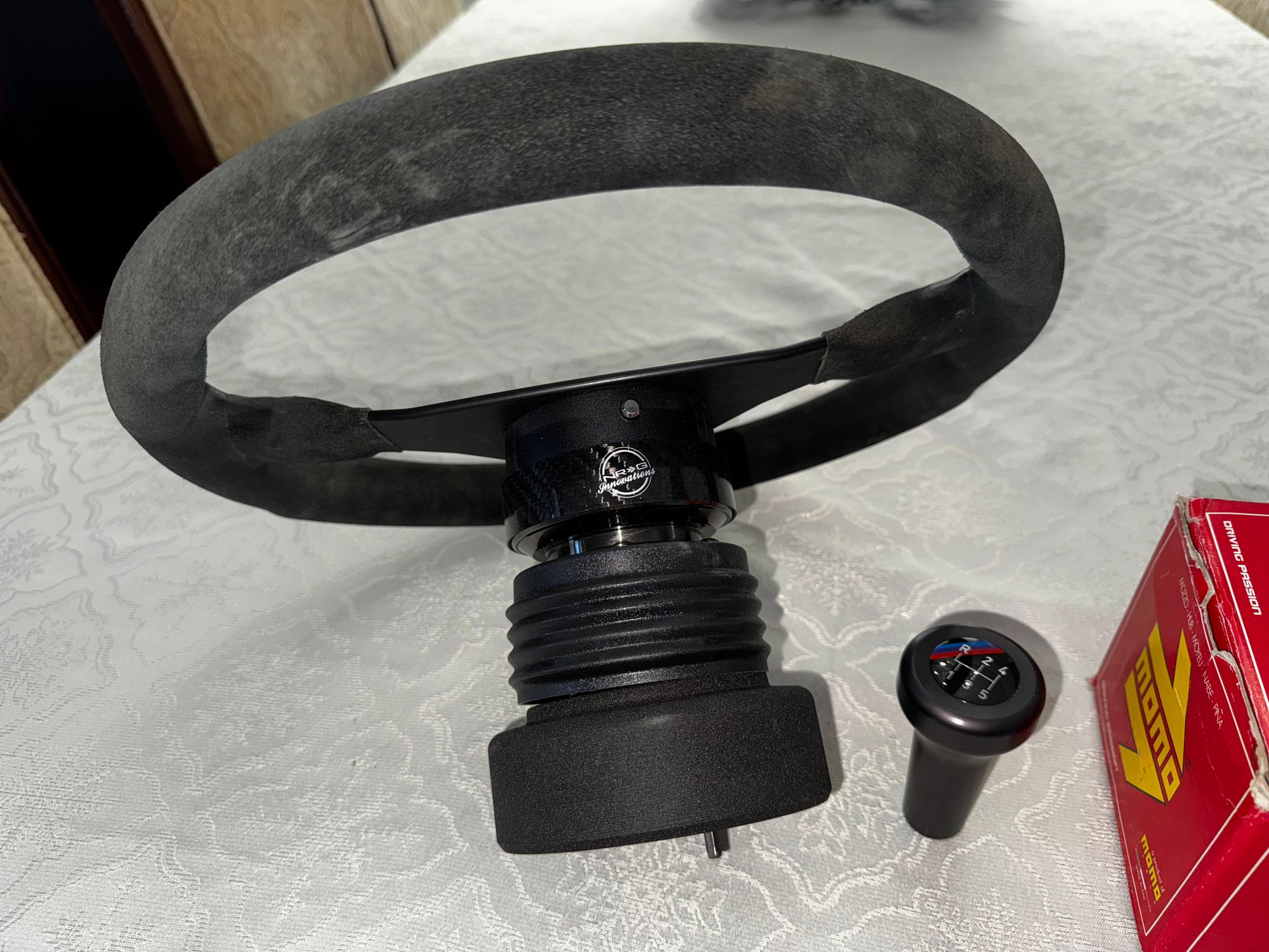 Steering/Suspension - MOMO 350mm suede Steering Wheel + BMW e30 hub + NRG 2.0 quick release Carbon Fiber! - Used - All Years  All Models - Fort Worth, TX 76123, United States