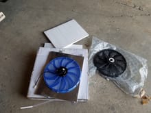 I had this for about 4 or 5 years and never even opened it,to my surprise, it has a blue  fan,i ordered it with a black fan,luckily i had another new one the same size laying around