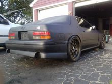 Closer pic of wheels mounted with slight fender roll. The thunders didn't need to be rolled I did it as a precaution because the car made a lot of power (812whp on e85) and it tucked hard even though I had 12K coilovers in the rear. 