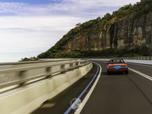 Excellent view of the Illawarra Escarpment and the Sea Bridge, heading South.