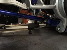 All control arms are fully adjustable. Camber, toe and caster in the rear.