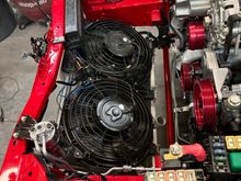 Air conditioning and cooling system. Mishimoto radiator. I used the oem fan shroud with 2 new flex-a-lite 12” s type fans. All new hoses throughout 