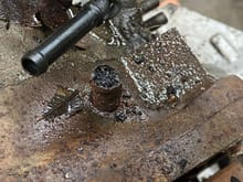 Ordered an NPT- barbed fitting and jp3 rear bleeder to remedy this rear coolant nipple.. this would turn out to be a recurring issue with various coolant passages 