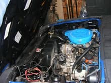 81 gold resto engine bay with 12a