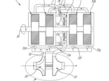 4-rotor turbocharged with center axial turbine compound setup