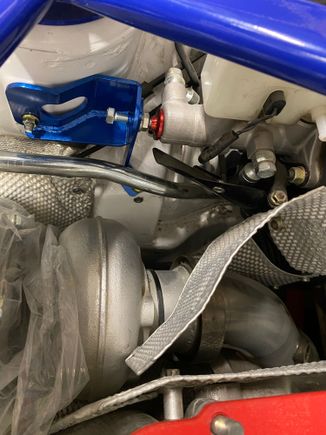 Cusco brake stopper installed to eliminate firewall flex 
