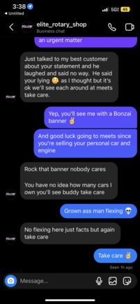 Tries to flex his “many cars”, even though his bankruptcy claim would not have gone through if he still had assets