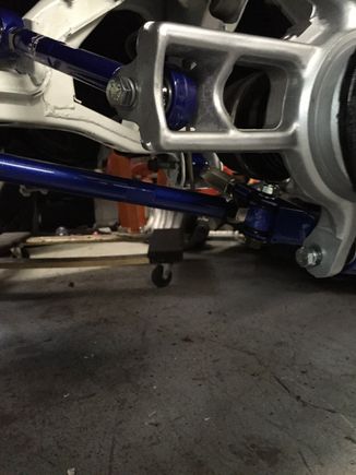 All control arms are fully adjustable. Camber, toe and caster in the rear.