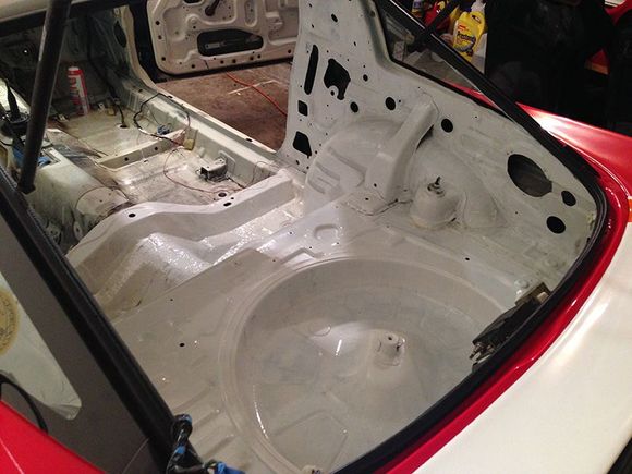 Rolled on primer in the back of the car. Lots to do in the front still.