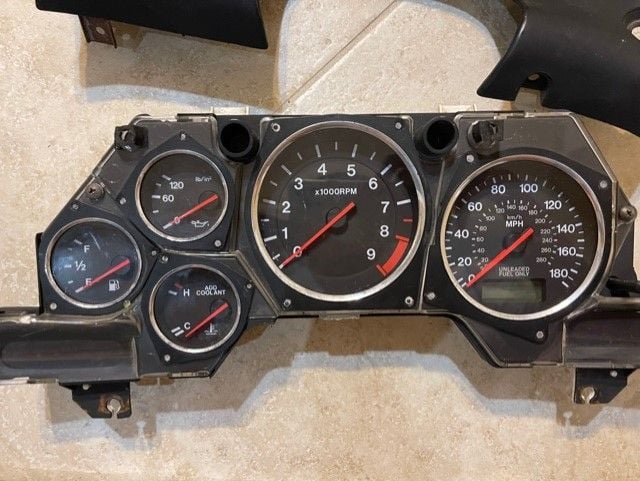 Miscellaneous - LHD '94 Instrument Cluster, Gauge Face/Bezel, Manual Shifter Panel, Rad. Support Bar - Used - 1993 to 1995 Mazda RX-7 - Ft Walton Beach, FL 32547, United States