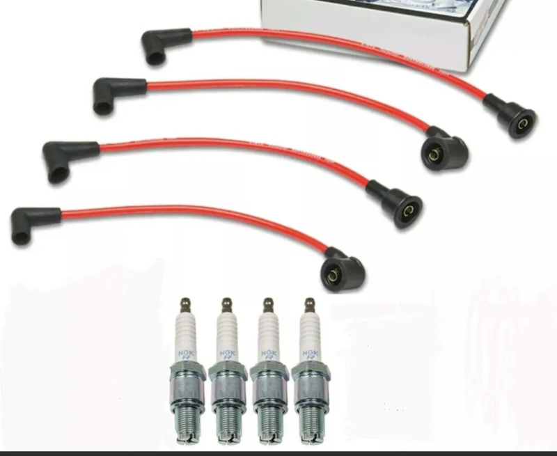 Engine - Electrical - 92-02 FD 9mm Spark Plug Wires RED & NGK BUR7EQ BUR9EQ Spark Plugs - New - 1992 to 2002 Mazda RX-7 - Arden, NC 28704, United States