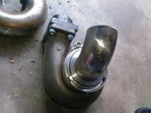 turbo downpipe vclamp first bend mockup