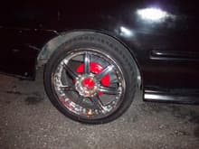 the civic's rims and brakes