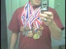 What I accumulated in high school from track.  Also 2 first team All American Awards and 1 Second team.