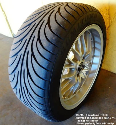 Beefy 255/45 Sumitomo HTR Z-II tires