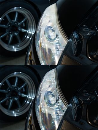 Detailed hazy front headlights.