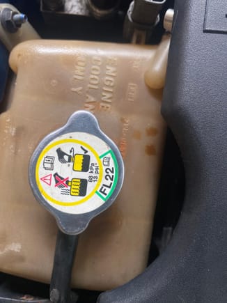 This is the coolant tank.. is this discolouration normal..?