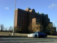 At the mental hospital.