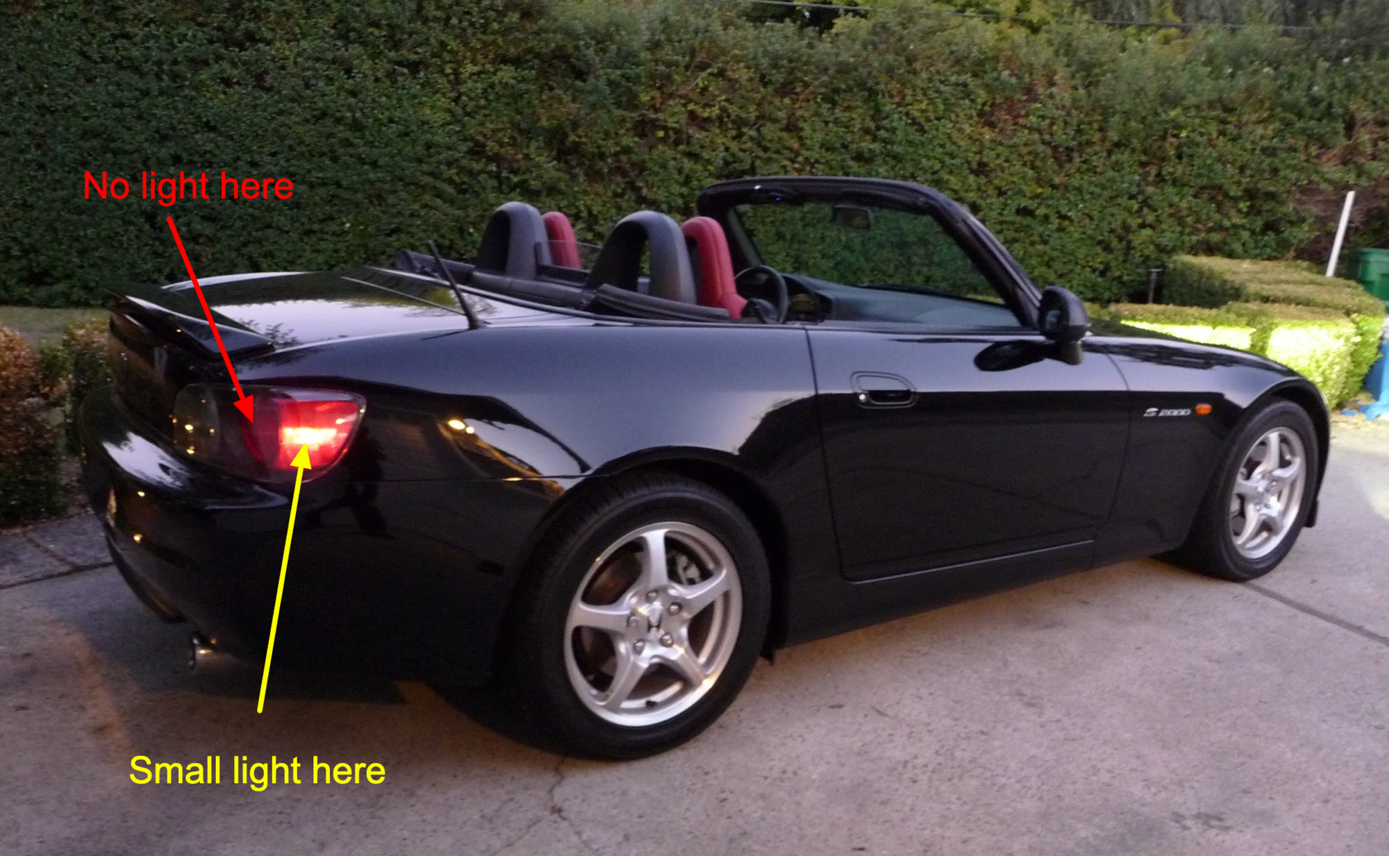 Should the bulb be lit at the back of the tail light?