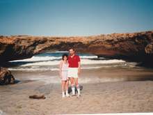 Our first trip to Aruba. That Natural Bridge behind us gave way a few years later.  We went back to Aruba two or three more times.  The last time was in 1999, I think. 