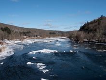 View from the bridge crossing the Delaware