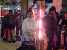 Cindy Near Public Heater in Paris GDN Station .JPG