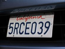 Front plate mounted in grill, close-up