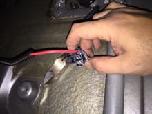 This is the power wire from inside the trunk installed into the relay connector slot indicated in the instructions.
