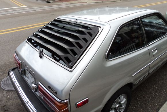 Honda Options rear louvers are in pretty good condition considering they were stored in somebody's garage attic for 35 years.