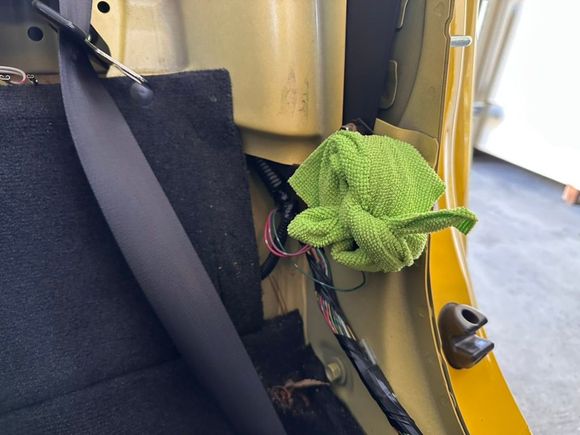 He even goes the length to protected the gas door opener by making sure it doesn't catch on clothes. 