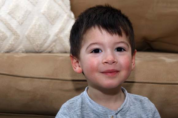 Cole is two. Looks just like his Dad in this pic. He's a handful, a ball of energy and most affectionate.