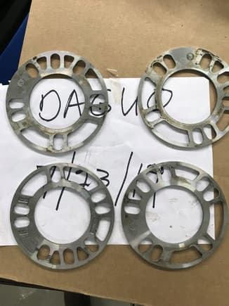 3 mm wheel spacers Set of 4 $15 plus shipping or $20 shipped to USA